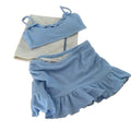Leaf Edge Bikini Two-Piece Set with Skirt Bottom and Ruffled Trim