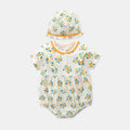 Summer Hooded Triangular Romper with Floral Print, Lightweight Baby Girl Onesie