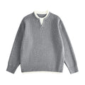 Neckline  Sleeve Length  Type of Clothing  Casual V-neck Mock Two-Piece Knit Sweater for Men