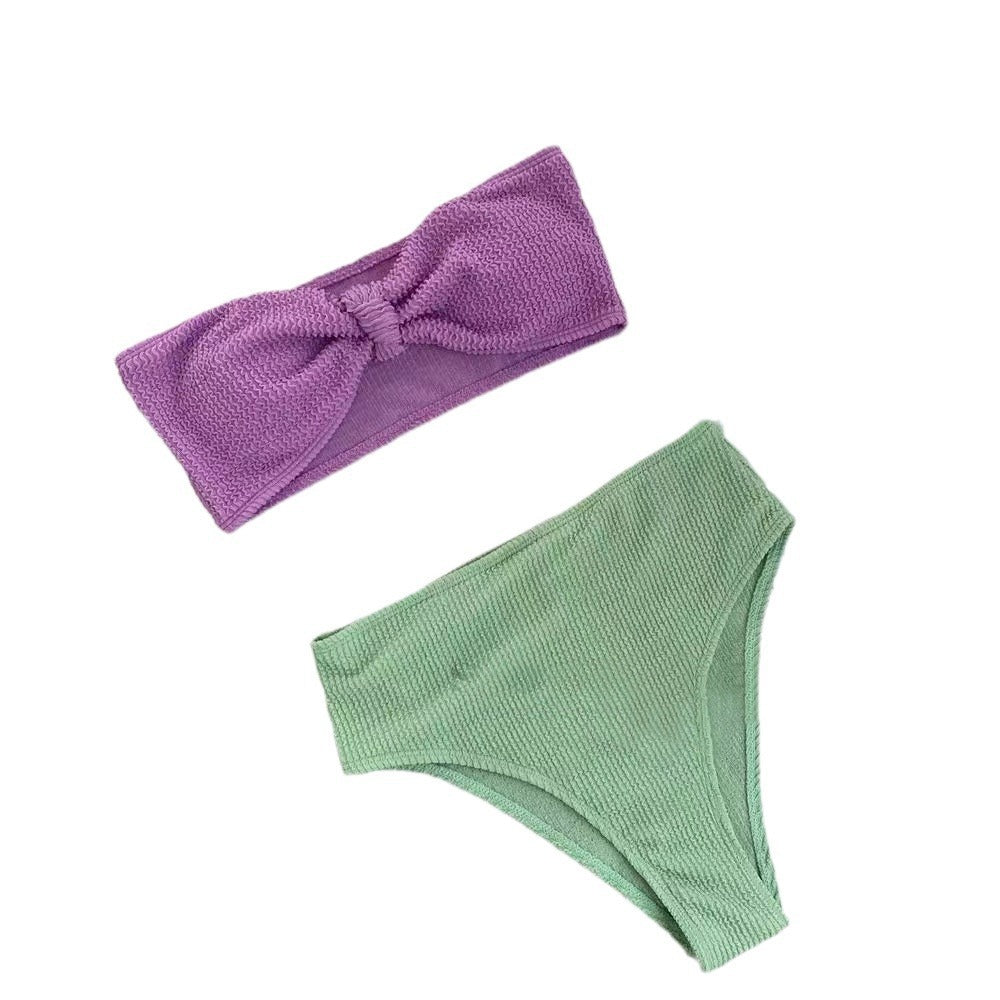 Color-block Fresh Bikini Sexy Two-piece Swimwear for Women Export