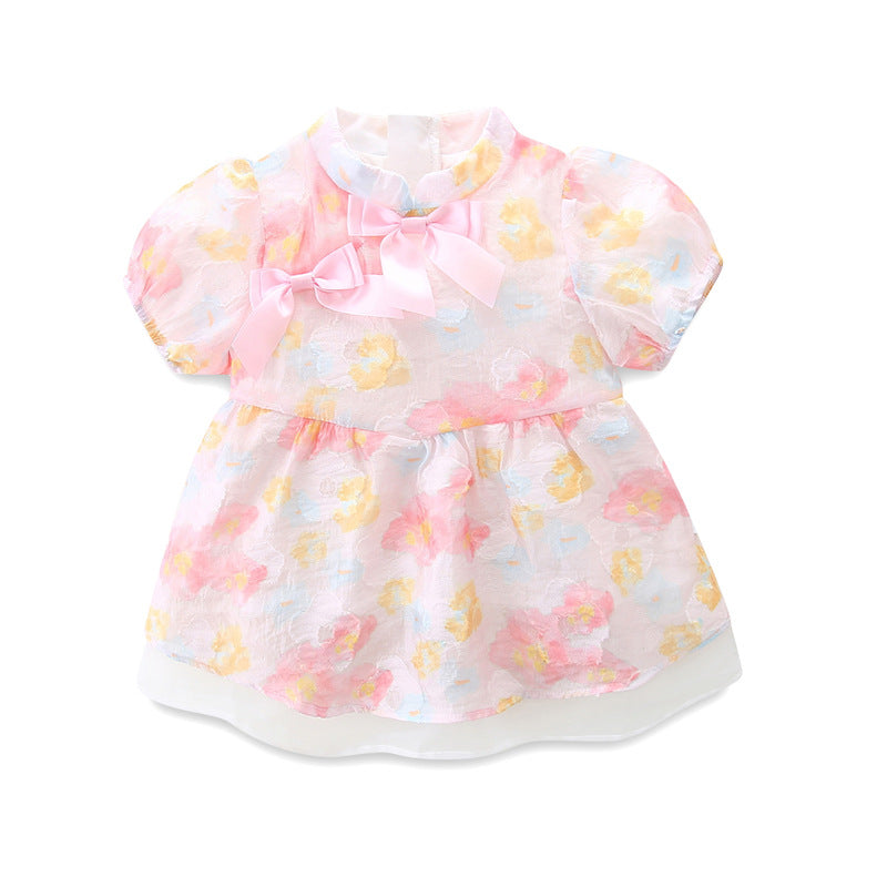 Baby Girls Summer Dress Floral Princess Dressfor Toddlers and Children Spring Autumn Skirt