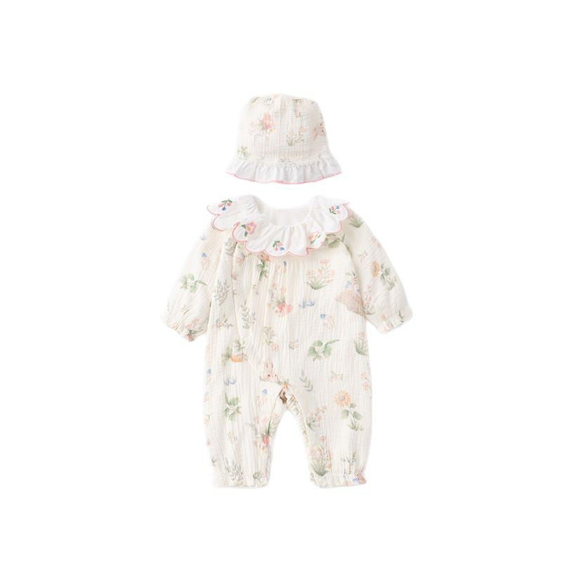 Cotton Baby Girl Bodysuit Long Sleeve One-Piece Romper Spring Fashion Style