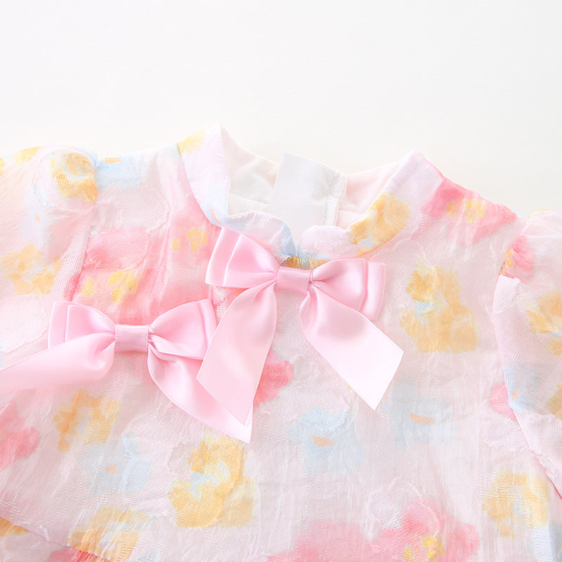 Baby Girls Summer Dress Floral Princess Dressfor Toddlers and Children Spring Autumn Skirt