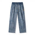 Men's Clothing Retro Snowflake Washed Casual Pants Men