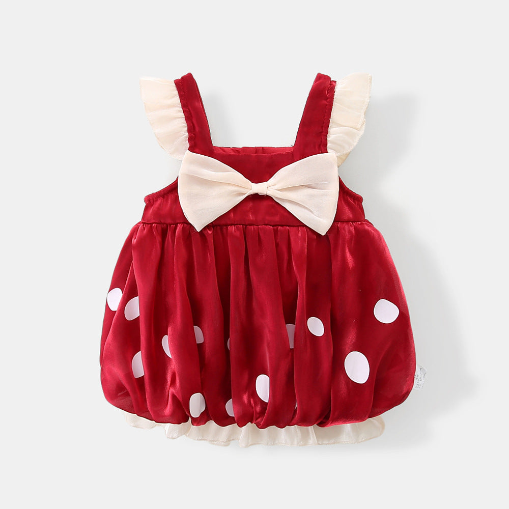 Baby Summer Dress for Toddler Girl Princess Sleeveless Dress with Bow, Birthday Party Outfit