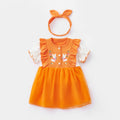 Cute Princess Dress for Girls Summer New Style Mesh Skirt with Hairband Kids Fashion Dress