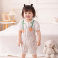 Summer New Baby Girl Floral Romper Onesie Casual Overalls Short Sleeve Crawling Suit