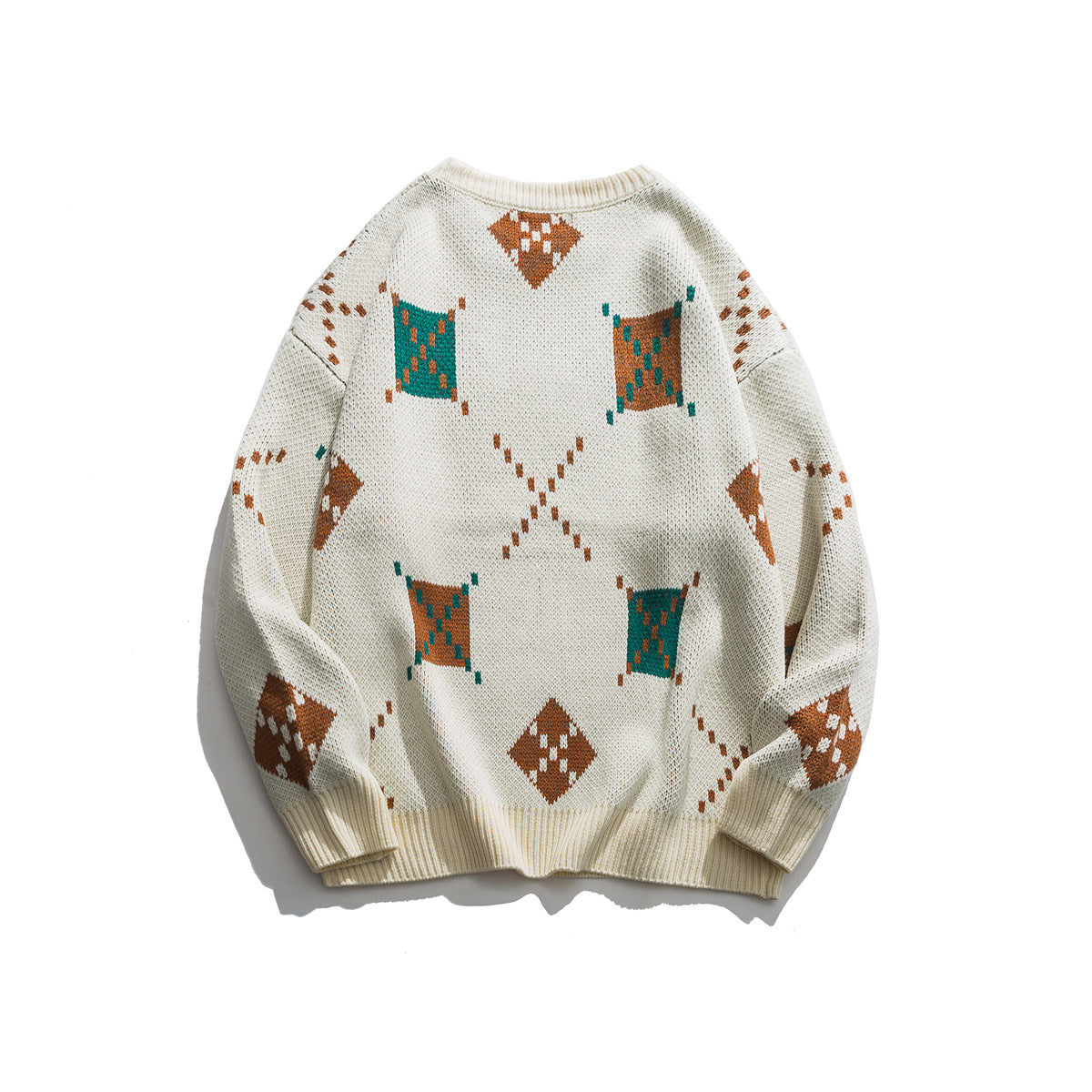 Graphic jacquard design loose sweater