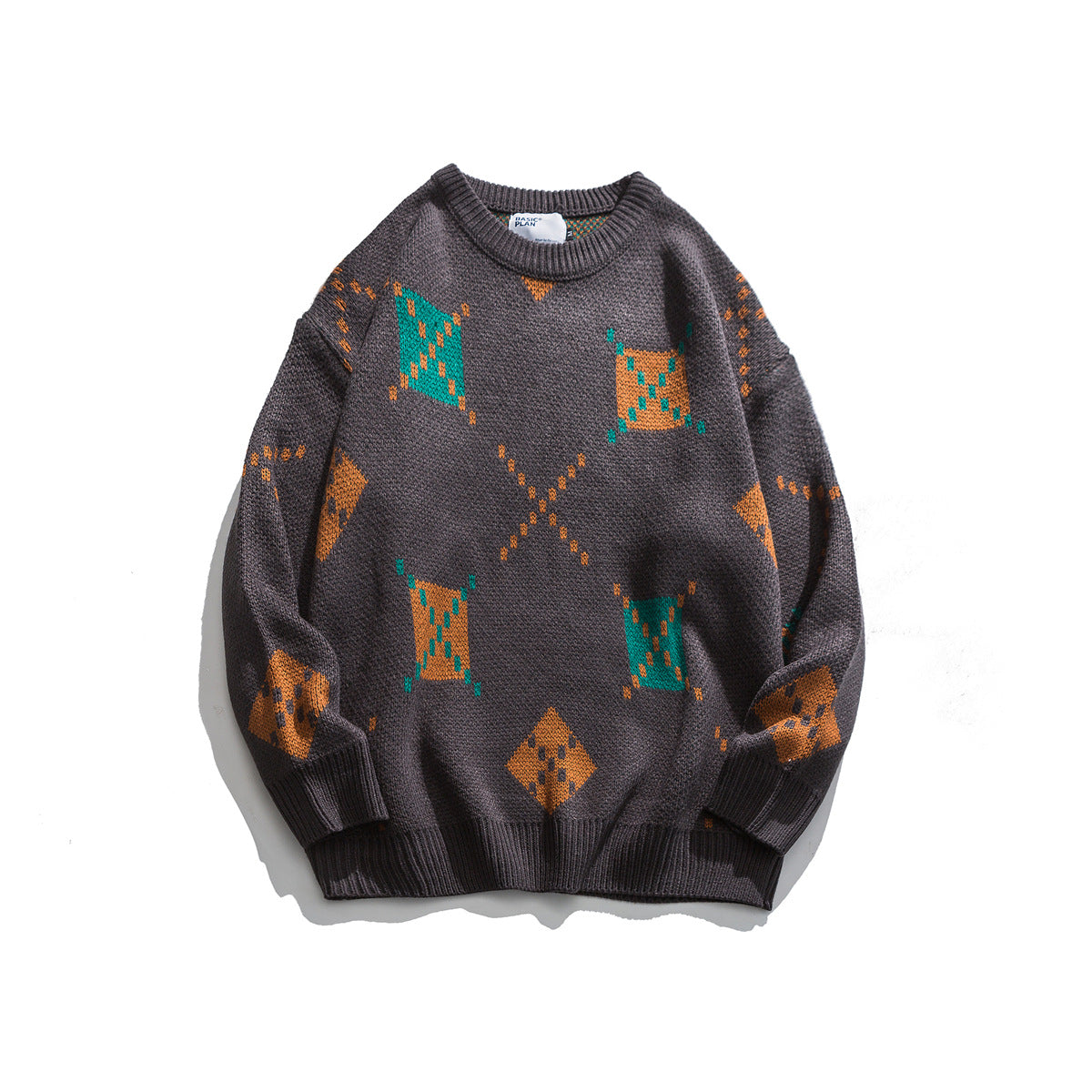 Graphic jacquard design loose sweater