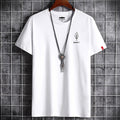 JFUNCY S-6XL Oversize Men Cotton Tee Tops Summer Short Sleeve Men's T-shirt Leaf Print Male Casual Tshirt Graphic T Shirts