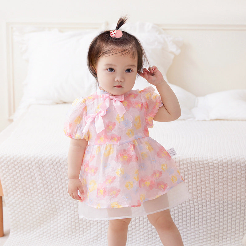 Baby Girls Summer Dress Floral Princess Dressfor Toddlers and Children Spring Autumn Skirt