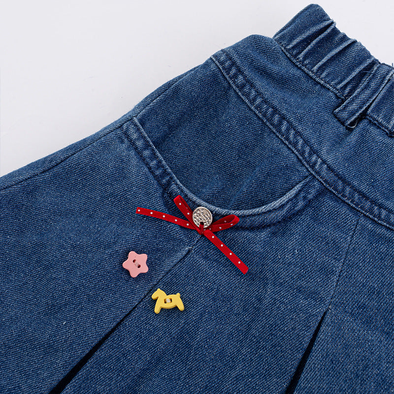 Summer Girls' Denim Skirt New Style Children's Summer Short Skirt Fashionable Toddler Dress