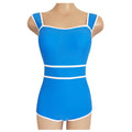 One-Piece Halter Neck Push-Up Backless Triangle Shorts Bodycon Slimming Swimwear for Women