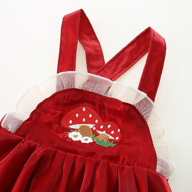 Girls' Autumn Outfit Baby Romper Dress Set Festive Princess Dress Spring