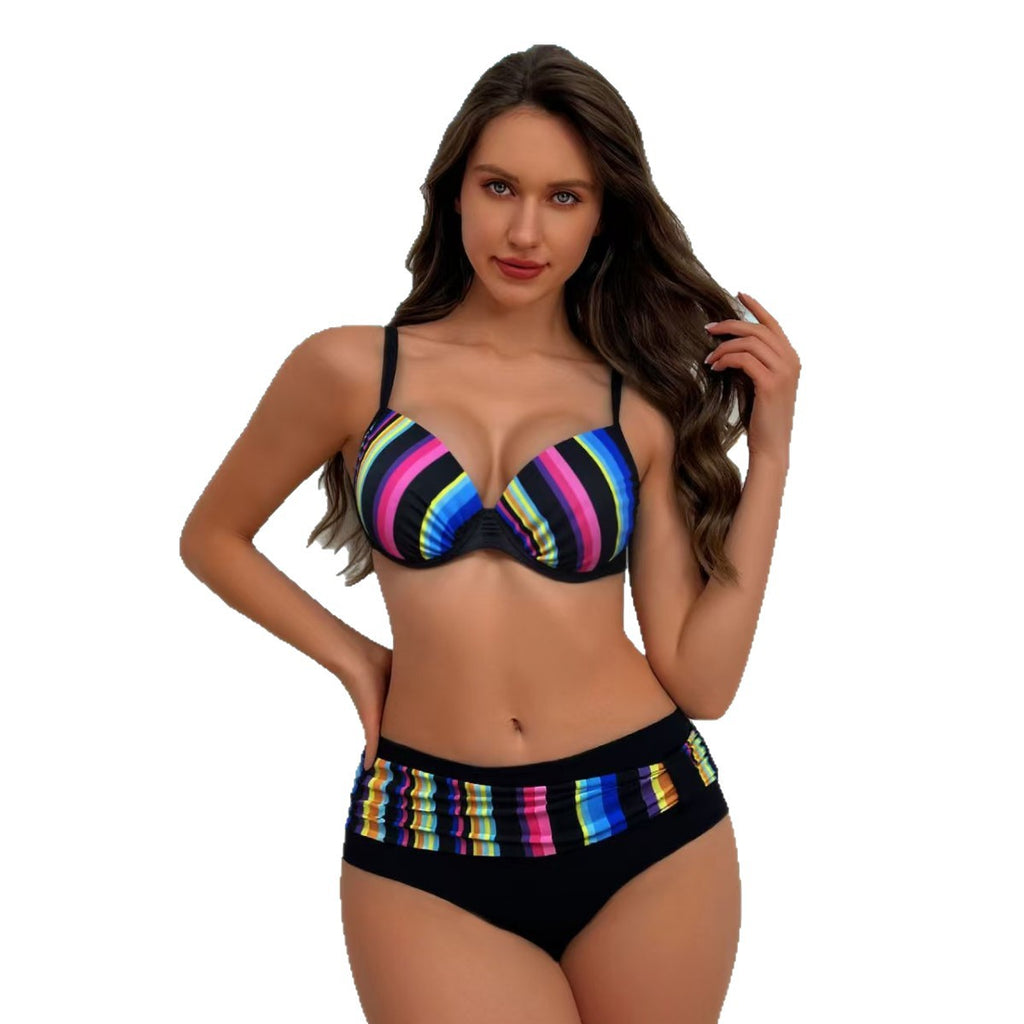 Stripe Steel Support Bikini