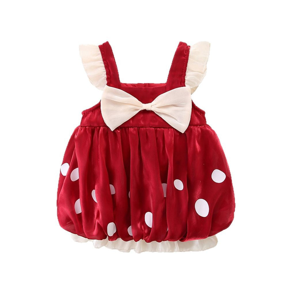 Baby Summer Dress for Toddler Girl Princess Sleeveless Dress with Bow, Birthday Party Outfit