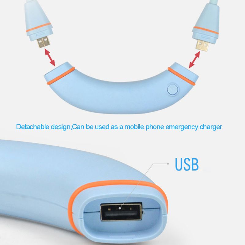 Rechargeable Hands-Free Neck Hanging Sports 3 Gears Fan Wearable Portable USB Flexible Rechargeable Neckband Mini Desk Fan Air