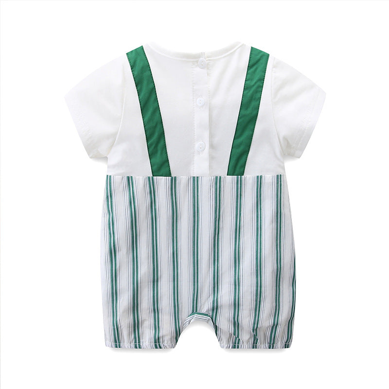 Infant Summer Romper for Boys, Two-Piece Design Overalls Bodysuit