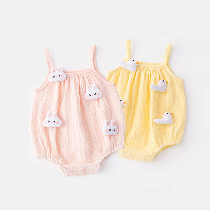 Summer Baby Pure Cotton Clothes Cute Animal Newborn Bodysuit Infant Onesie Crawling Suit