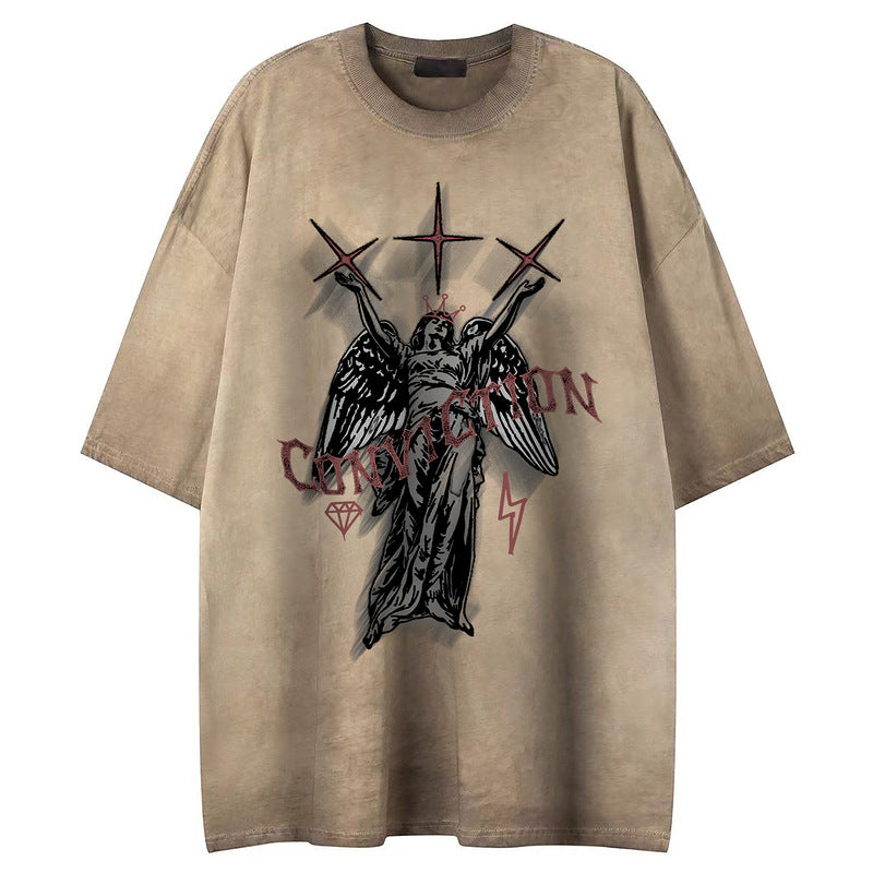 Men's Loose Fit Cotton T-Shirt Short Sleeve Cool and Stylish Graphic Tee