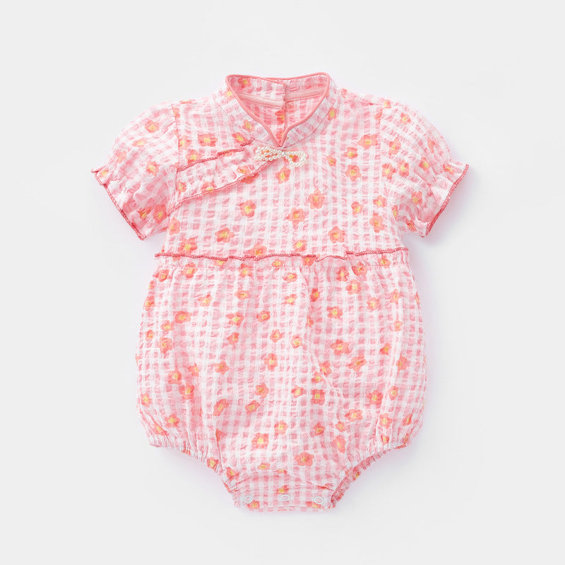 Baby Girl Romper Summer Infant Triangular Bodysuit One-Piece Crawling Suit Summer Clothing