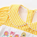 Cute Grid Pattern Baby Romper for Girls, Summer Fresh Style, Triangular Bodysuit, One-Piece Crawling Suit