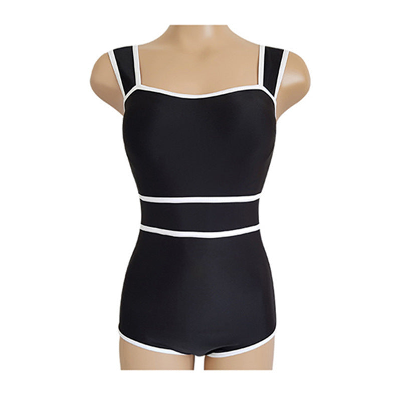 One-Piece Halter Neck Push-Up Backless Triangle Shorts Bodycon Slimming Swimwear for Women