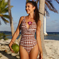 Dressy Deep V Cut Bodysuit Swimwear for Women