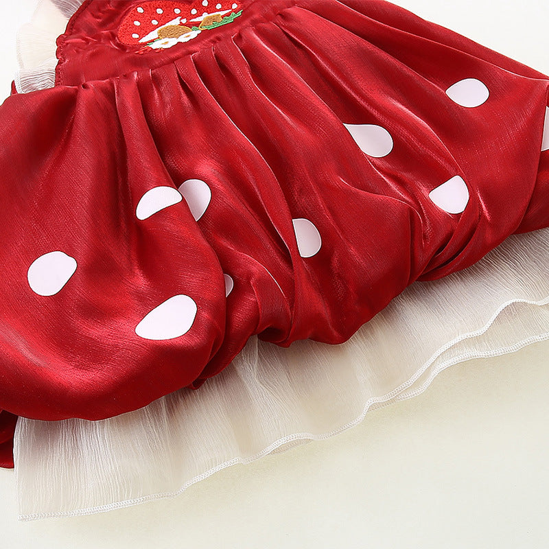 Girls' Autumn Outfit Baby Romper Dress Set Festive Princess Dress Spring
