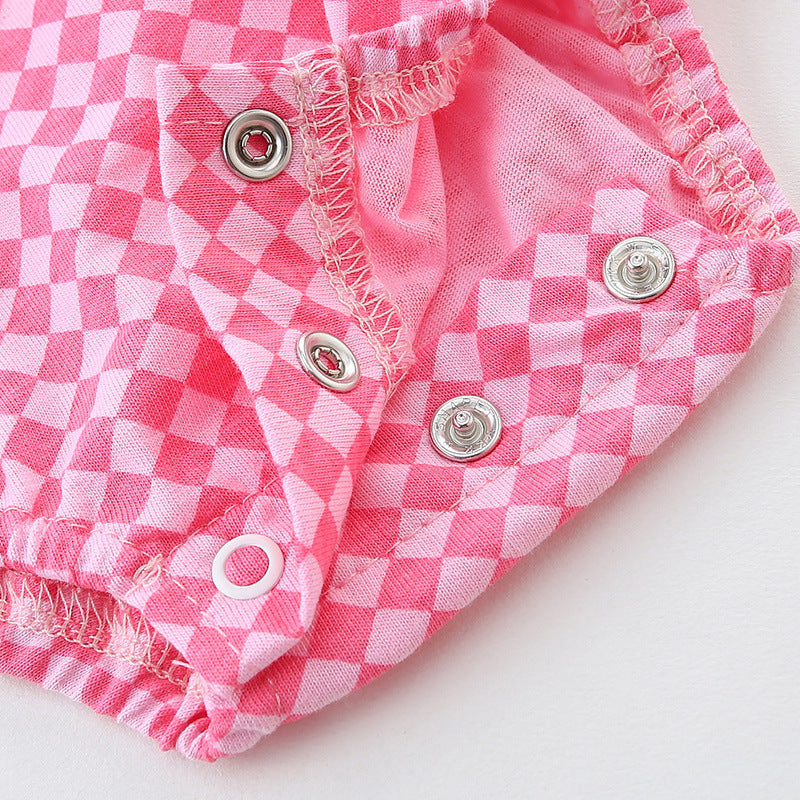 Cute Baby Carrier Romper Summer New Style Sweet Outfit Girl Baby Full Moon Onesie Two-Piece Set
