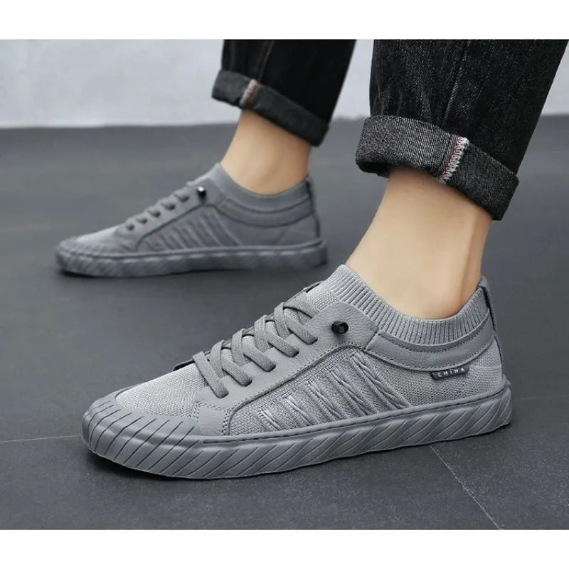 Knitted shoes men's breathable one foot lazy shoes cloth shoes board shoes