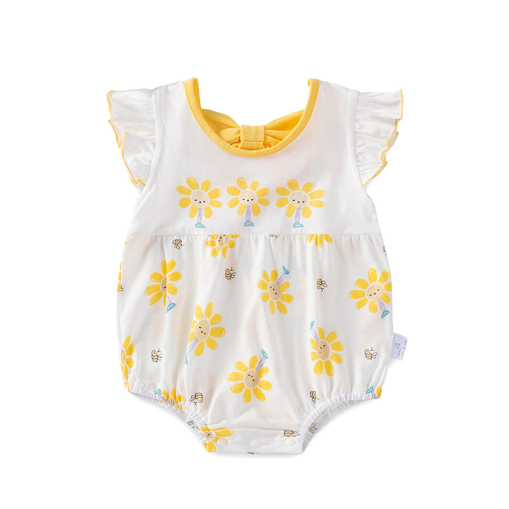 Infant Pure Cotton Romper Baby Girl Triangular Bodysuit A-Class Safety Certified Summer Trend