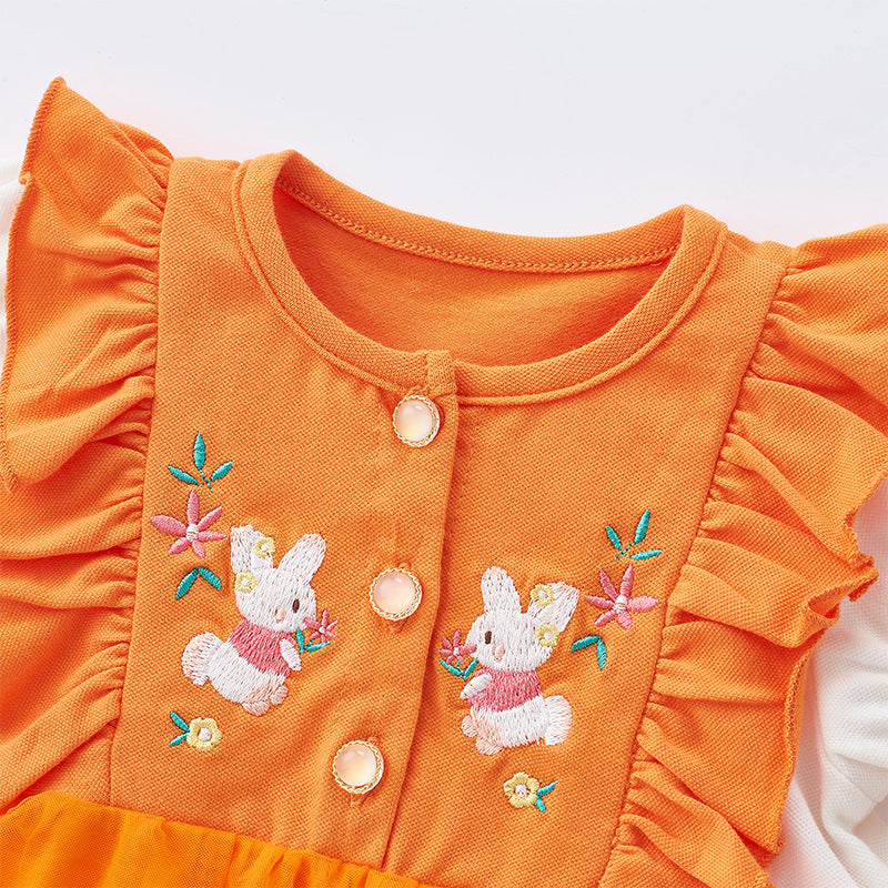 Cute Princess Dress for Girls Summer New Style Mesh Skirt with Hairband Kids Fashion Dress