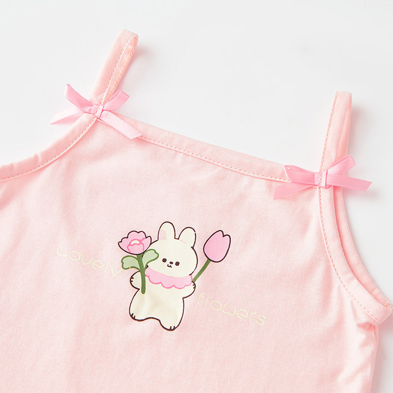 Baby Thin Strap Top for Girls, Summer New Style, Cute Princess Cotton Shirt