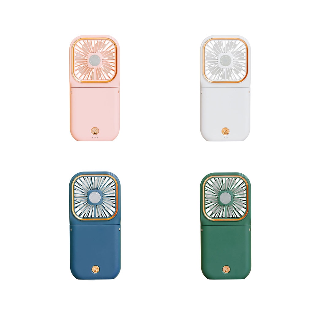 Mini Cooling Fan Foldable Neck Hanging Fan USB Adjustable Rechargeable Air Cooler Phone Holder 3 Gears Summer Cooling Fan