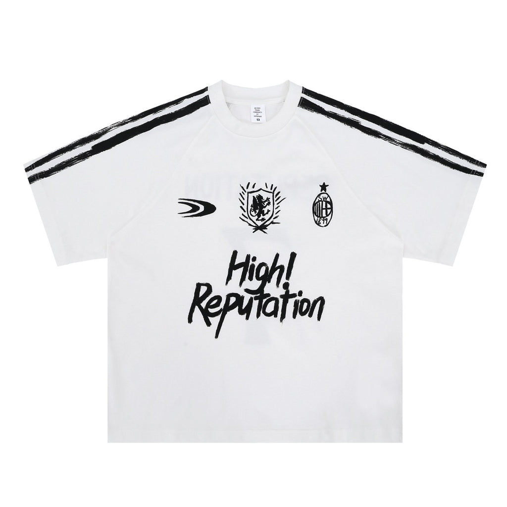 Men's Clothing Fashionable and Unique High-End Sports Top Street Graffiti Short-Sleeve T-Shirt for Men