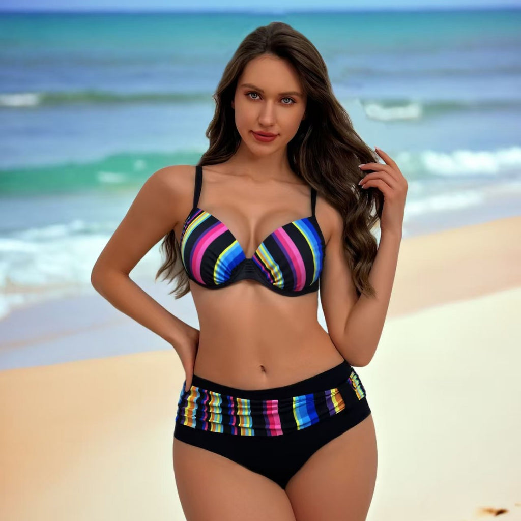 Stripe Steel Support Bikini