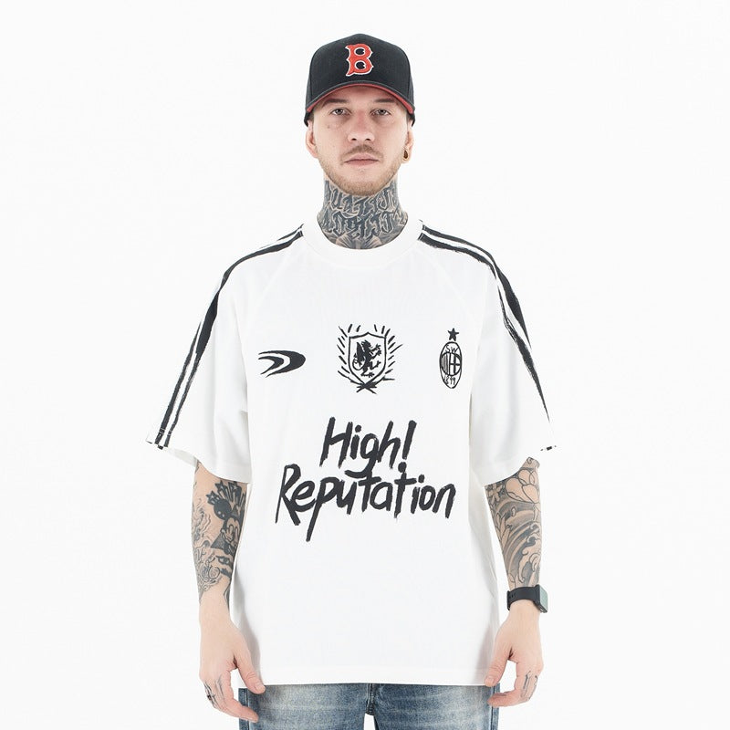 Men's Clothing Fashionable and Unique High-End Sports Top Street Graffiti Short-Sleeve T-Shirt for Men
