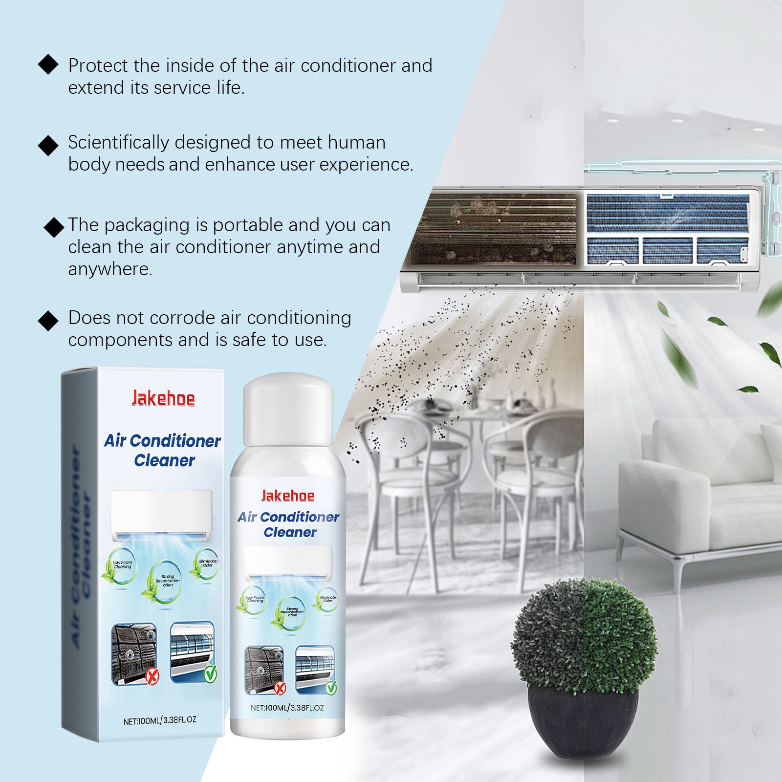 Jakehoe Air Conditioner Detergent Detergent Foam Detergent For Household Air Conditioners