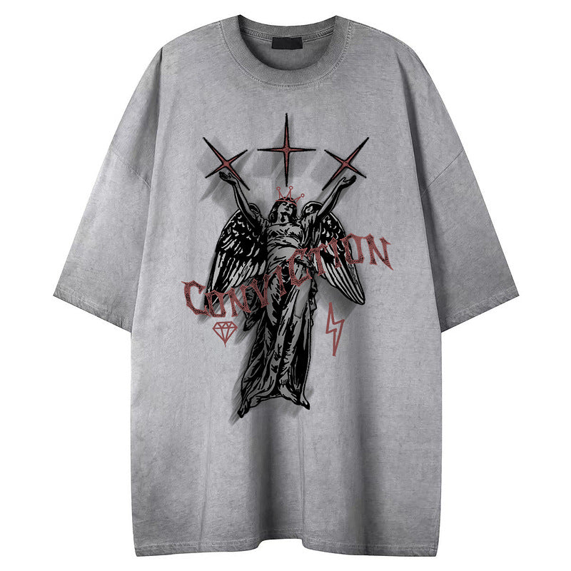 Men's Loose Fit Cotton T-Shirt Short Sleeve Cool and Stylish Graphic Tee
