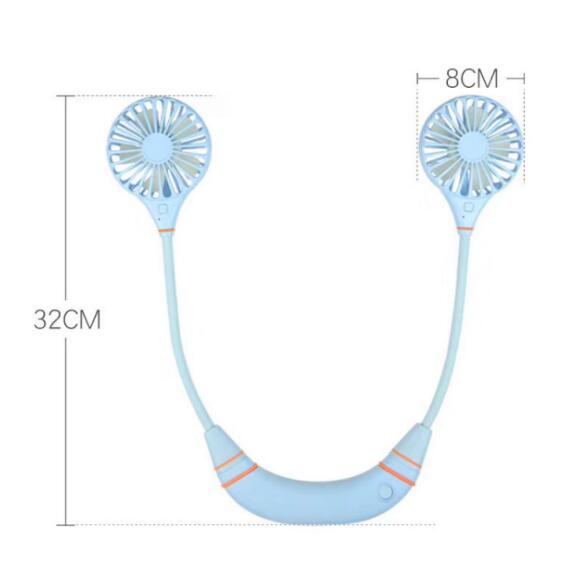 Rechargeable Hands-Free Neck Hanging Sports 3 Gears Fan Wearable Portable USB Flexible Rechargeable Neckband Mini Desk Fan Air