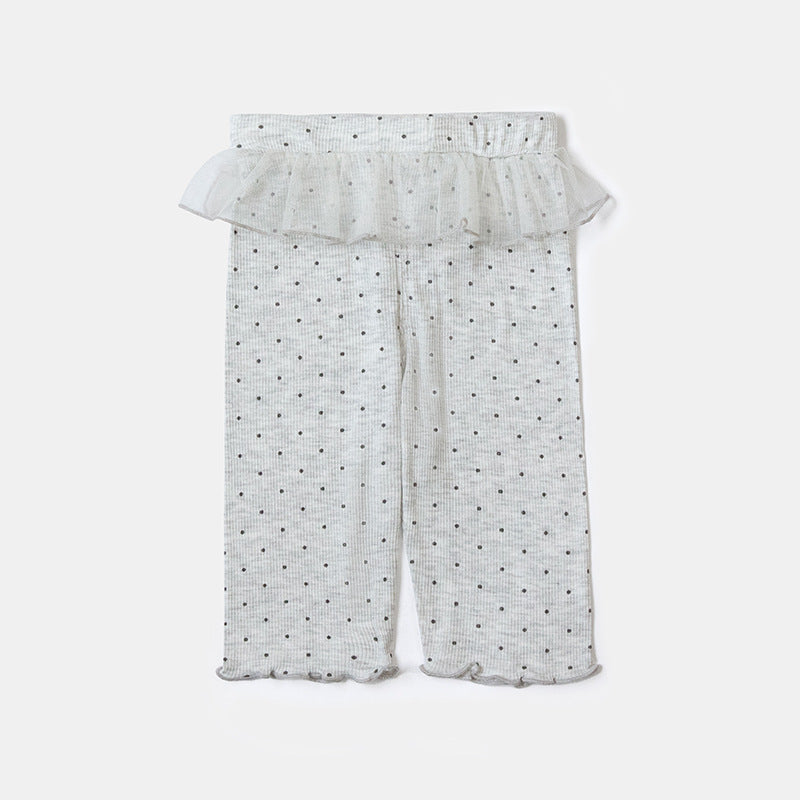 Girls' Lightweight Straight Leg Mosquito-Proof Seven-Eighth Pants, Casual Bottoms for Toddlers, Spring and Summer New Style