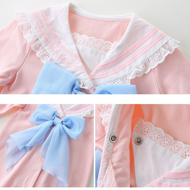 Spring New Arrival Baby Romper for Girls, Long Sleeve Nautical Style OnesieCute Infant Clothes