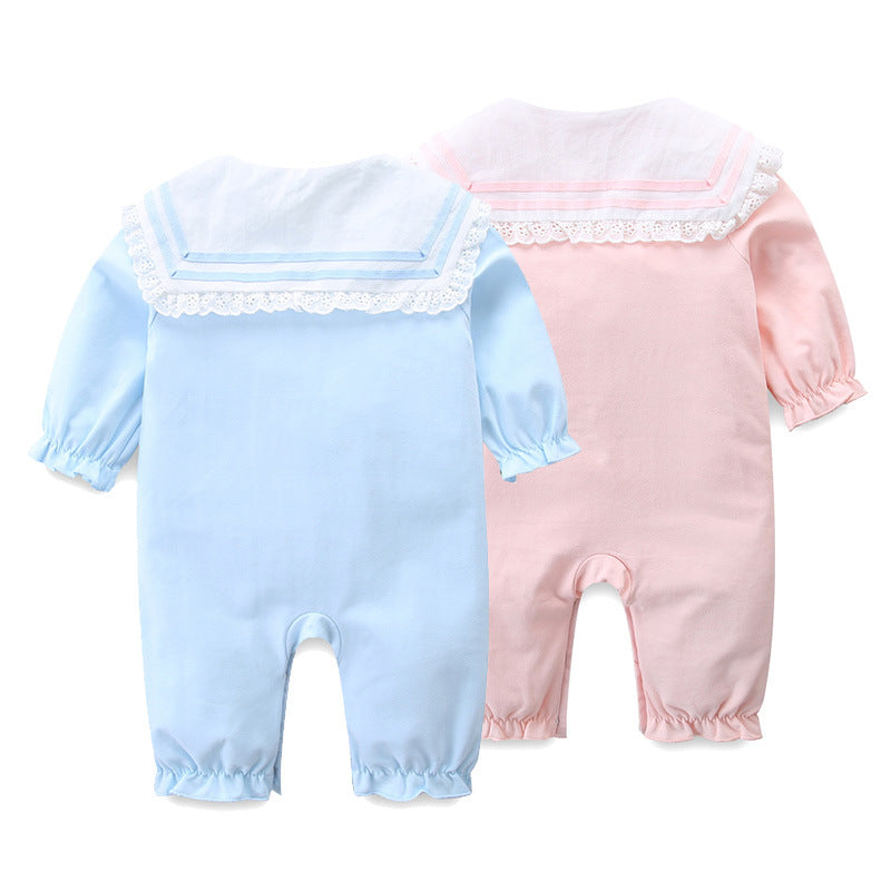 Spring New Arrival Baby Romper for Girls, Long Sleeve Nautical Style OnesieCute Infant Clothes