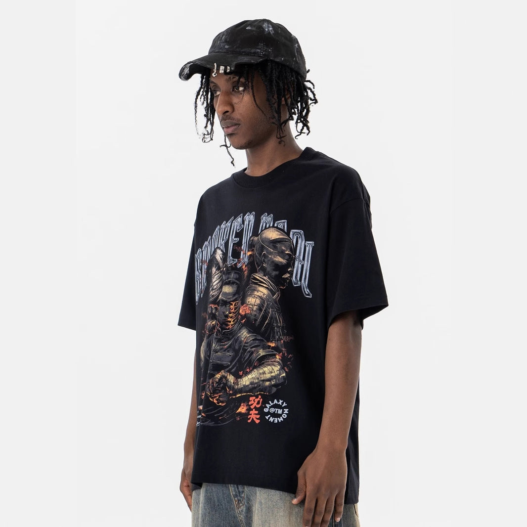 Men's Clothing Trend Print Casual Short Sleeve T-Shirt for Men and Women